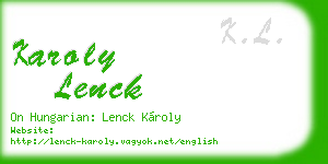 karoly lenck business card